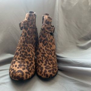 Cheetah print booties